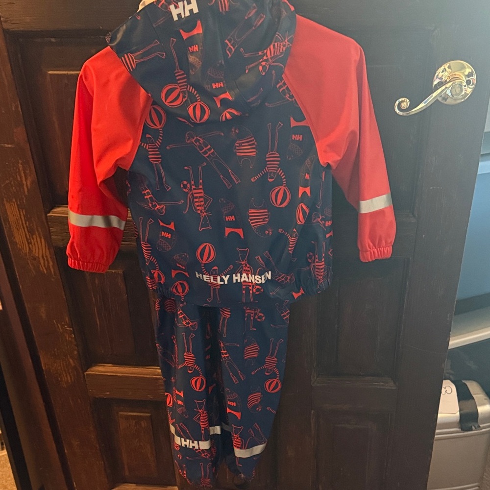 Helly Hansen Children's Red and Blue Rain Gear - Picture 4 of 6